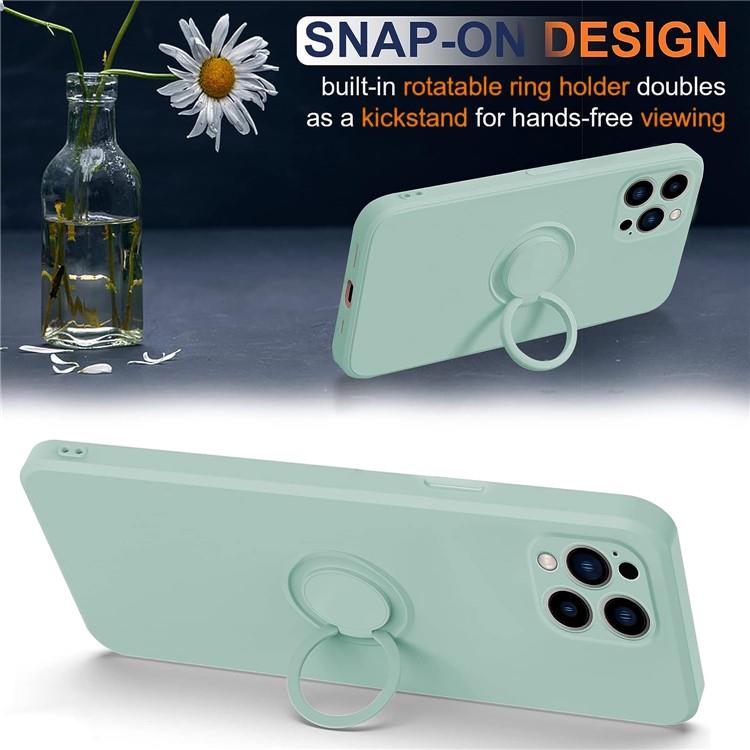 OEM Mobilskal till iPhone 15 Pro Max Ringhållare Liquid Silikon - Cyan