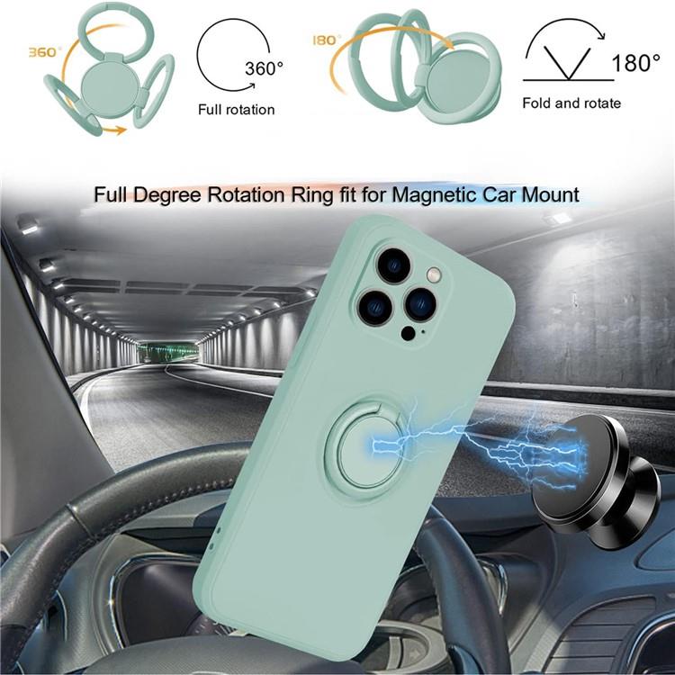 OEM Mobilskal till iPhone 15 Pro Max Ringhållare Liquid Silikon - Cyan