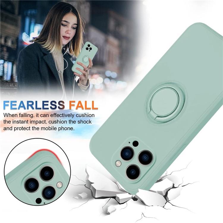 OEM Mobilskal till iPhone 15 Pro Max Ringhållare Liquid Silikon - Cyan