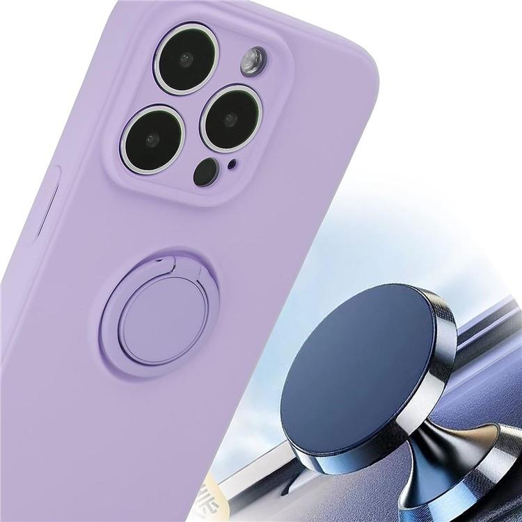 OEM Mobilskal till iPhone 15 Pro Max Ringhållare Liquid Silikon - Ljuslila