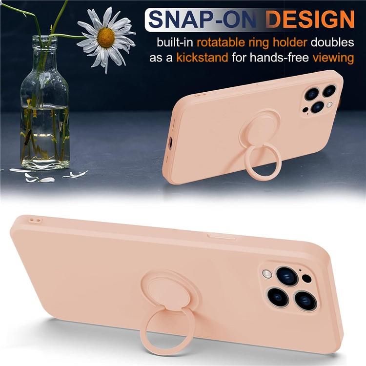 OEM Mobilskal till iPhone 15 Pro Max Ringhållare Liquid Silikon - Rosa