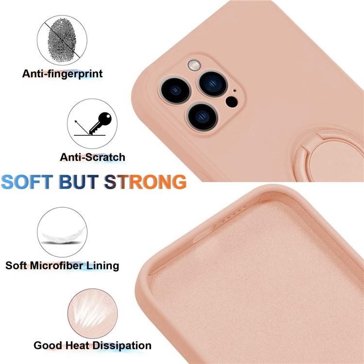 OEM Mobilskal till iPhone 15 Pro Max Ringhållare Liquid Silikon - Rosa