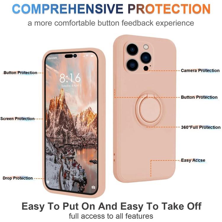 OEM Mobilskal till iPhone 15 Pro Max Ringhållare Liquid Silikon - Rosa