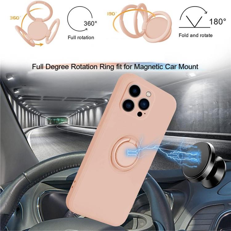 OEM Mobilskal till iPhone 15 Pro Max Ringhållare Liquid Silikon - Rosa
