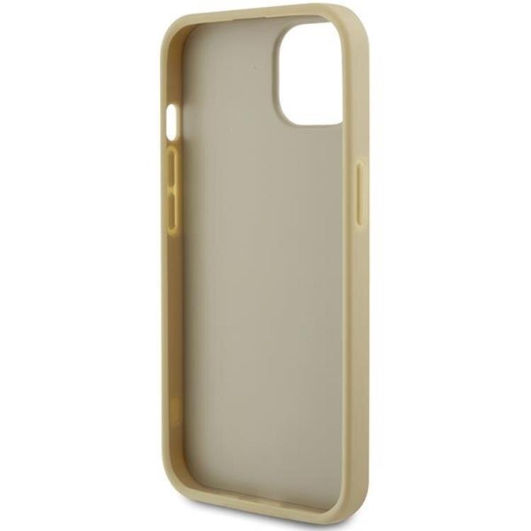 Guess Guess Mobilskal till iPhone 15 Perforated Glitter - Guld