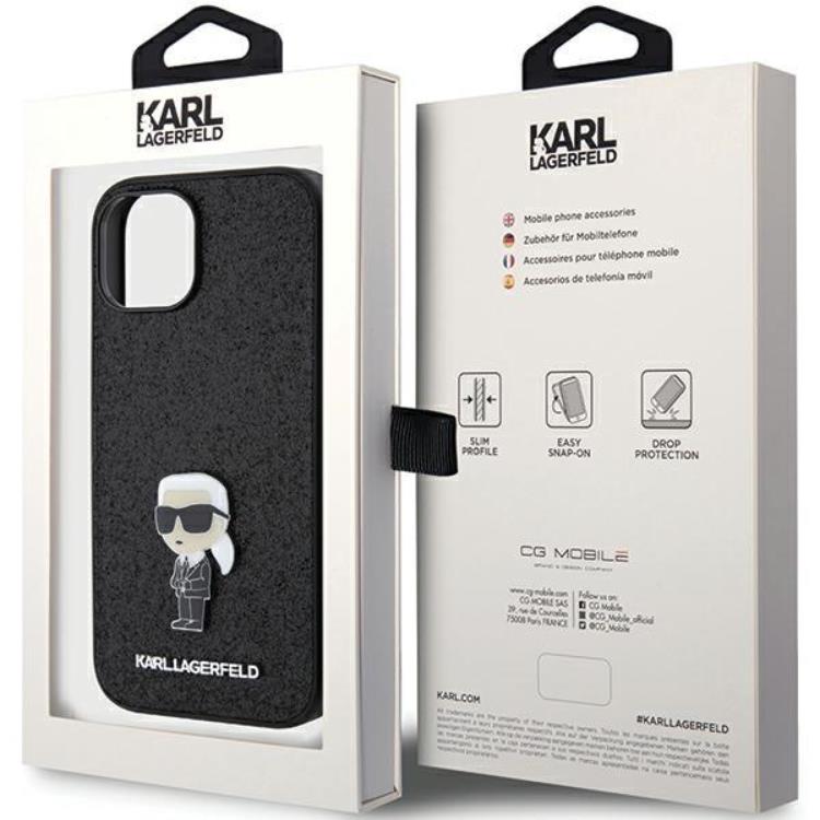 KARL LAGERFELD KARL LAGERFELD Mobilskal till iPhone 15 Fixed Glitter Ikonik