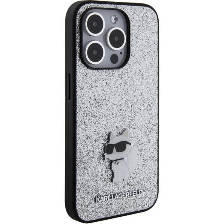 KARL LAGERFELD Karl Lagerfeld Mobilskal till iPhone 15 Pro Max Fixed Glitter Metal Pin
