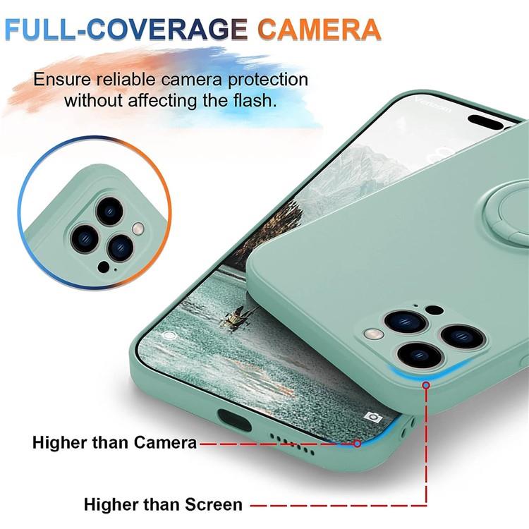 OEM Mobilskal till iPhone 15 Pro Ringhållare Liquid Silikon - Cyan