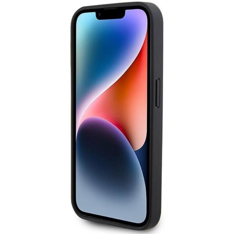Mercedes AMG iPhone 15 Pro Mobilskal Läder Debossed Lines - Svart