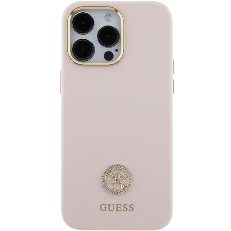 Guess Guess Mobilskal till iPhone 15 Pro Max Silikon Logo Strass - Rosa