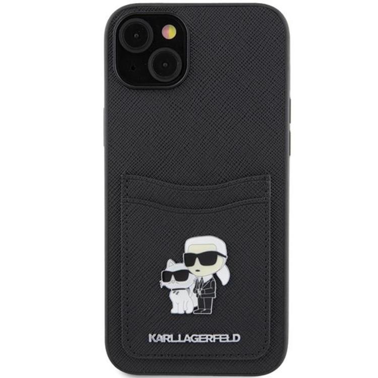 KARL LAGERFELD Karl Lagerfeld Mobilskal till iPhone 15 Korthållare Metal Logo