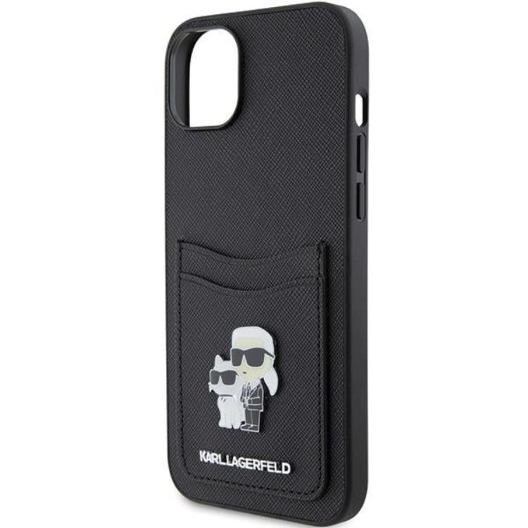 KARL LAGERFELD Karl Lagerfeld Mobilskal till iPhone 15 Korthållare Metal Logo