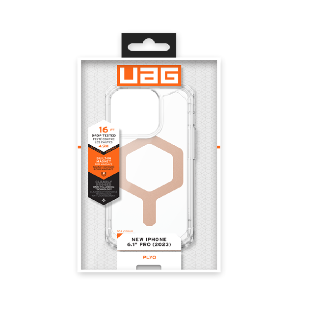UAG UAG Mobilskal till iPhone 15 Pro Magsafe Plyo - Ice/Rosaguld