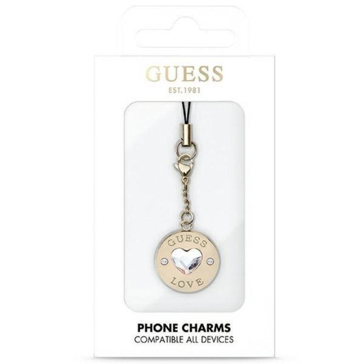 Guess Guess Mobilrem Heart Diamond Charm med Rhinestones