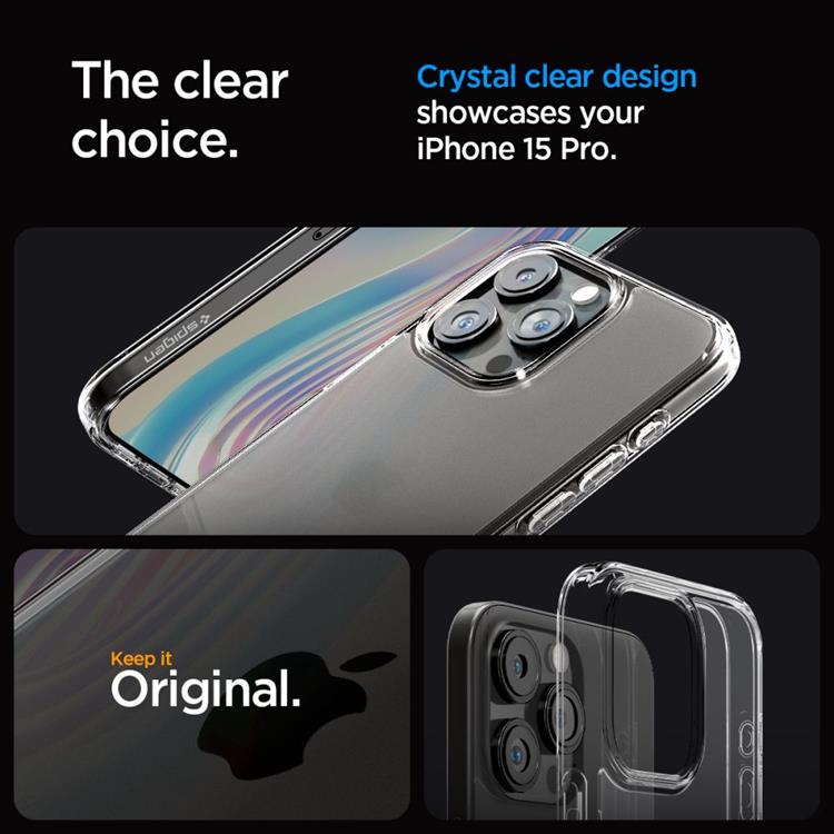 Spigen Spigen Mobilskal till iPhone 15 Pro Ultra Hybrid - Frost Clear