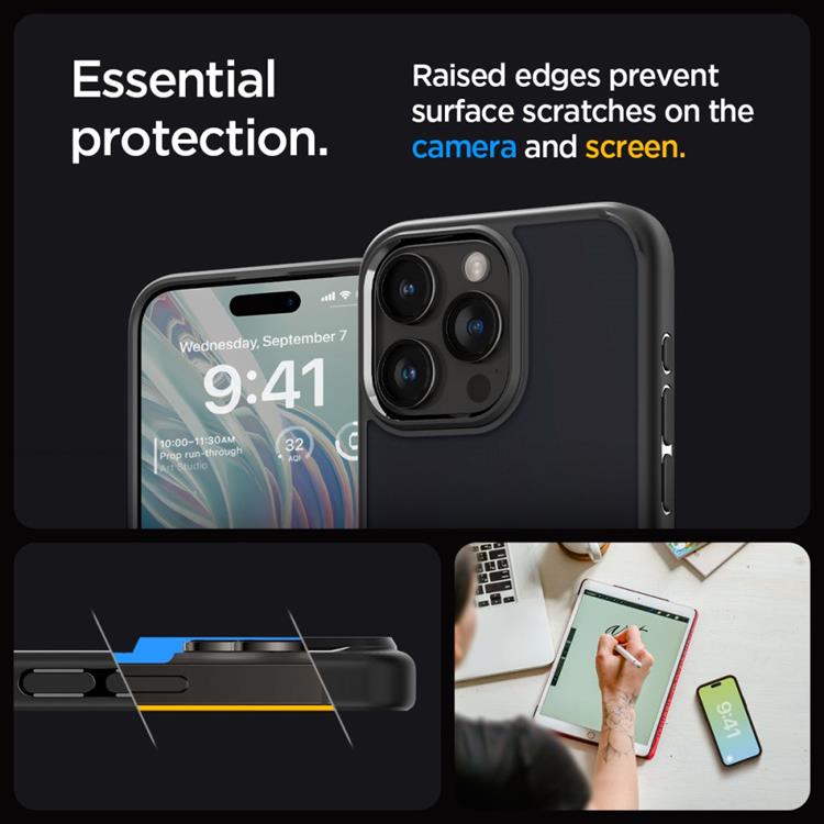 Spigen Spigen iPhone 15 Pro Mobilskal Ultra Hybrid - Frost Svart
