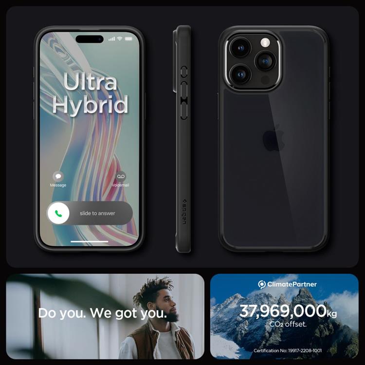 Spigen Spigen iPhone 15 Pro Mobilskal Ultra Hybrid - Frost Svart