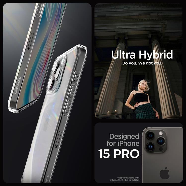 Spigen Spigen Mobilskal till iPhone 15 Pro Max Ultra Hybrid - Crystal Clear