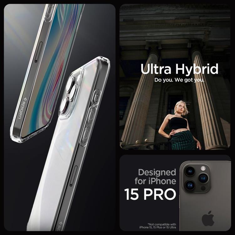 Spigen Spigen Mobilskal till iPhone 15 Pro Max Ultra Hybrid - Frost Clear