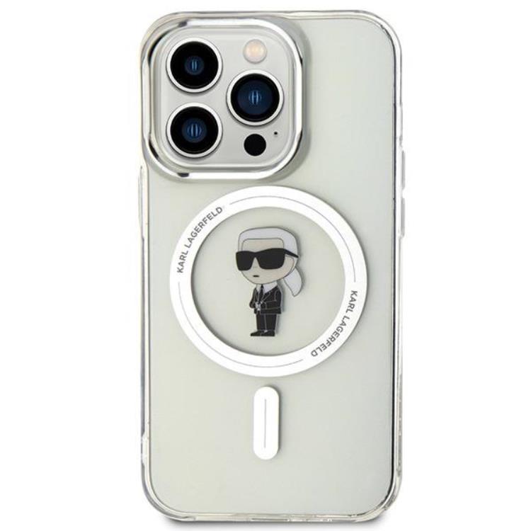 KARL LAGERFELD Karl Lagerfeld Mobilskal till iPhone 15 Pro Magsafe IML Ikonik - Clear
