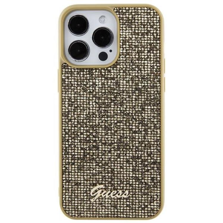 Guess Guess Mobilskal till iPhone 15 Pro Max Disco Metal Script - Guld