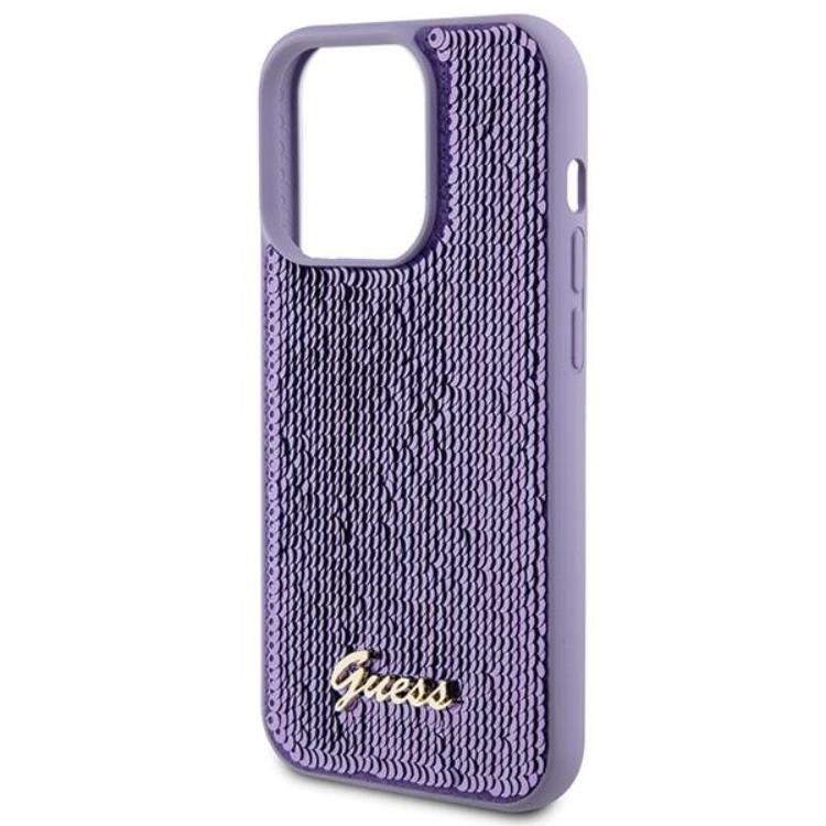 Guess Guess Mobilskal till iPhone 15 Pro Max Sequin Script Metal - Lila