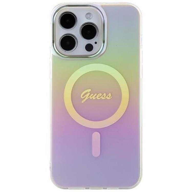 Guess Guess Mobilskal till iPhone 15 Pro Magsafe IML Iridescent - Rosa