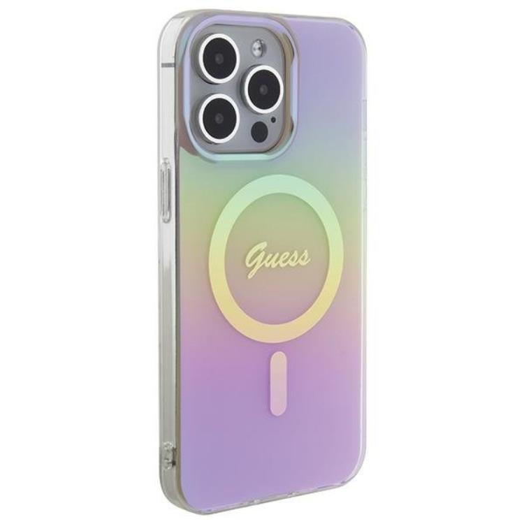 Guess Guess Mobilskal till iPhone 15 Pro Magsafe IML Iridescent - Rosa