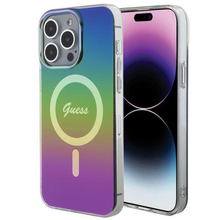 Guess Guess Mobilskal till iPhone 15 Pro Magsafe IML Iridescent - Svart
