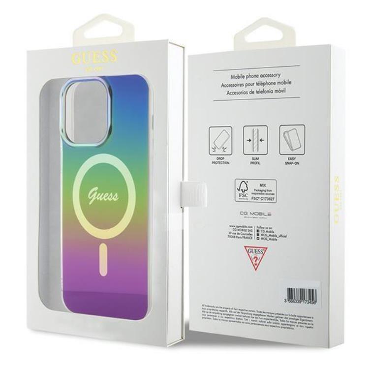 Guess Guess Mobilskal till iPhone 15 Pro Magsafe IML Iridescent - Svart