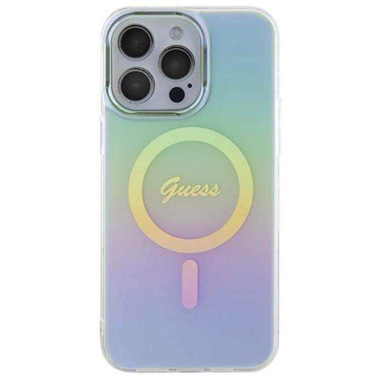 Guess Guess Mobilskal till iPhone 15 Pro Magsafe IML Iridescent - Turquoise