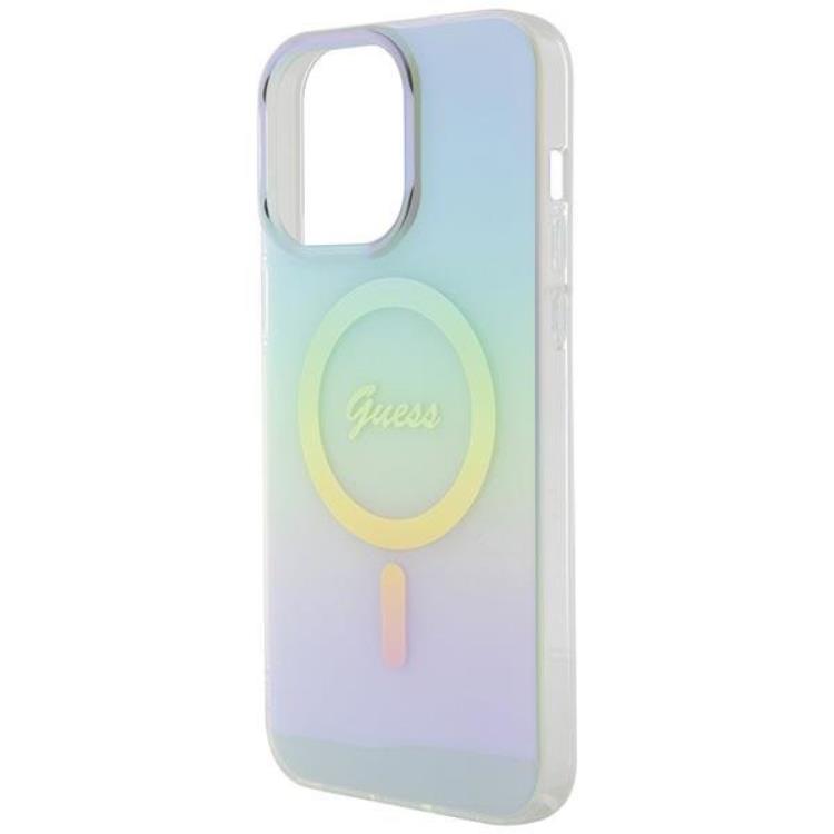 Guess Guess Mobilskal till iPhone 15 Pro Magsafe IML Iridescent - Turquoise