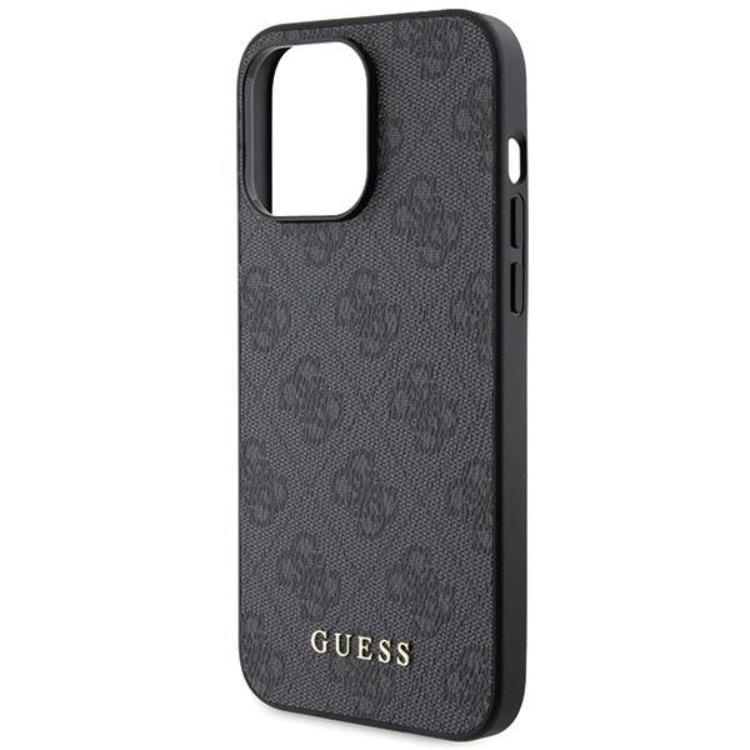 Guess Guess Mobilskal till iPhone 15 Pro Max Metall Gold Logo - Grå