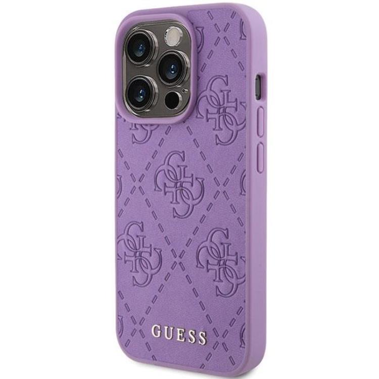 Guess Guess Mobilskal till iPhone 15 Pro Max Läder Stamped - Lila