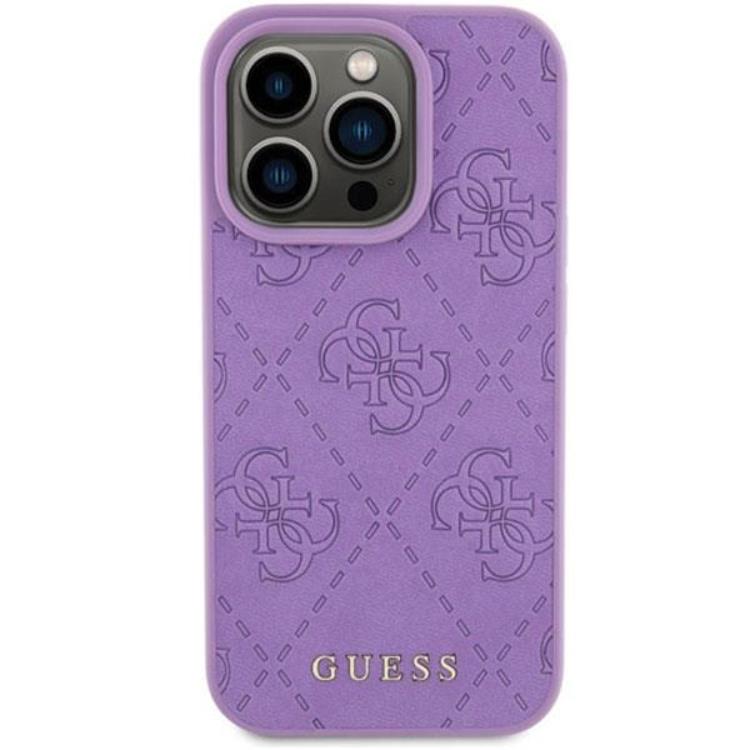 Guess Guess Mobilskal till iPhone 15 Pro Max Läder Stamped - Lila