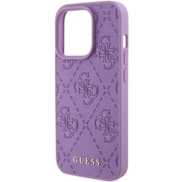 Guess Guess Mobilskal till iPhone 15 Pro Max Läder Stamped - Lila