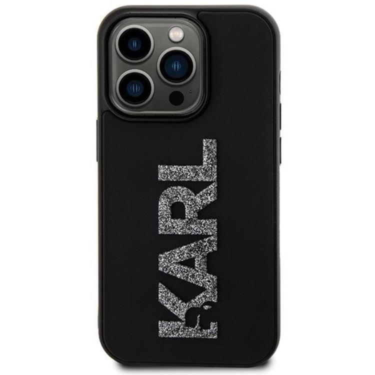 KARL LAGERFELD Karl Lagerfeld Mobilskal till iPhone 15 Pro 3D Glitter Logo - Svart