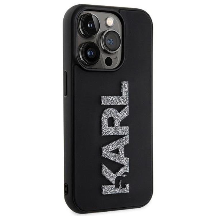KARL LAGERFELD Karl Lagerfeld Mobilskal till iPhone 15 Pro 3D Glitter Logo - Svart