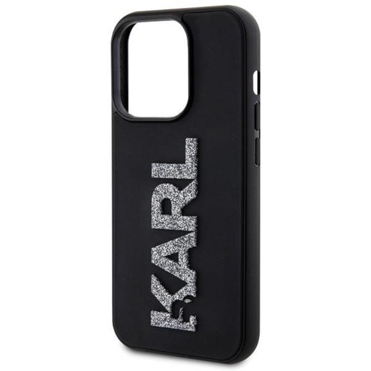 KARL LAGERFELD Karl Lagerfeld Mobilskal till iPhone 15 Pro 3D Glitter Logo - Svart