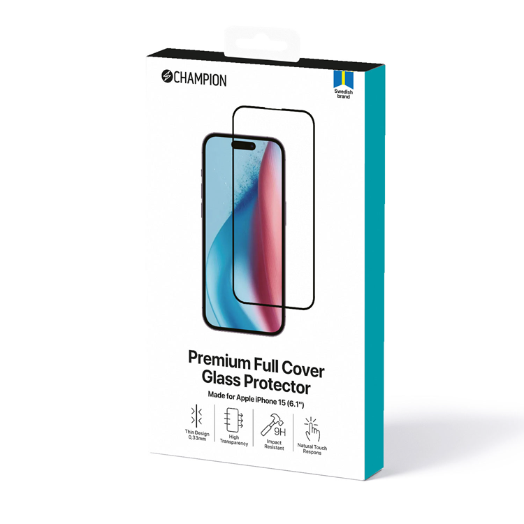 Champion CHAMPION iPhone 15 Härdat Glas Skärmskydd