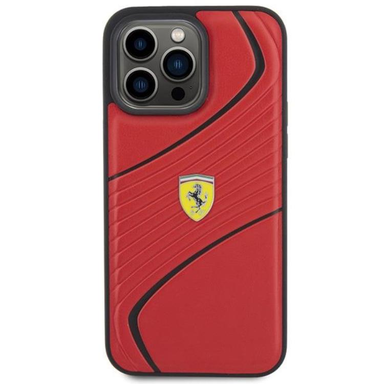 Ferrari Ferrari iPhone 15 Pro Max Mobilskal Twist Metal Logo - Röd
