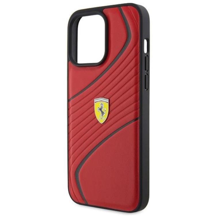 Ferrari Ferrari iPhone 15 Pro Max Mobilskal Twist Metal Logo - Röd