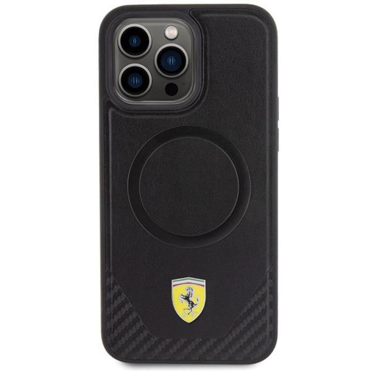 Ferrari Ferrari Mobilskal till iPhone 15 Pro Magsafe Carbon Metal Logo
