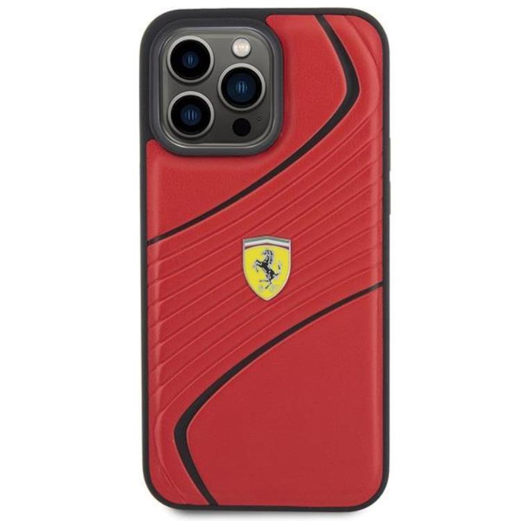 Ferrari Ferrari Mobilskal till iPhone 15 Pro Twist Metal Logo - Röd