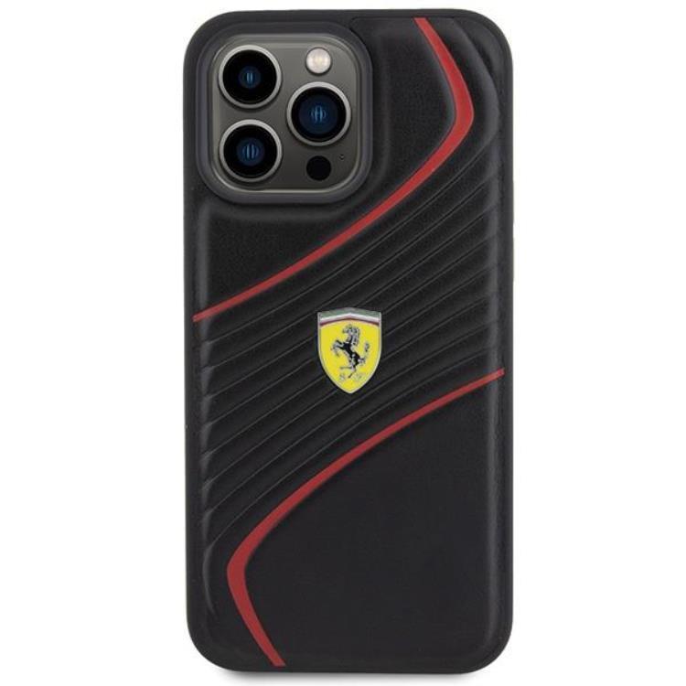 Ferrari Ferrari Mobilskal till iPhone 15 Pro Twist Metal Logo - Svart