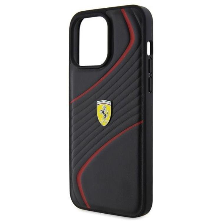 Ferrari Ferrari Mobilskal till iPhone 15 Pro Twist Metal Logo - Svart
