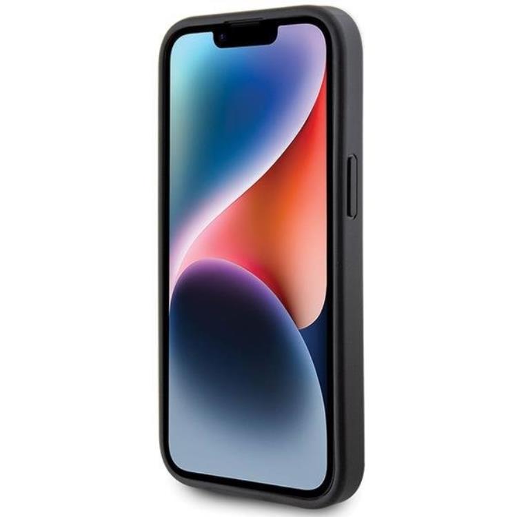 Guess Guess Mobilskal till iPhone 15 Metall Gold Logo - Grå