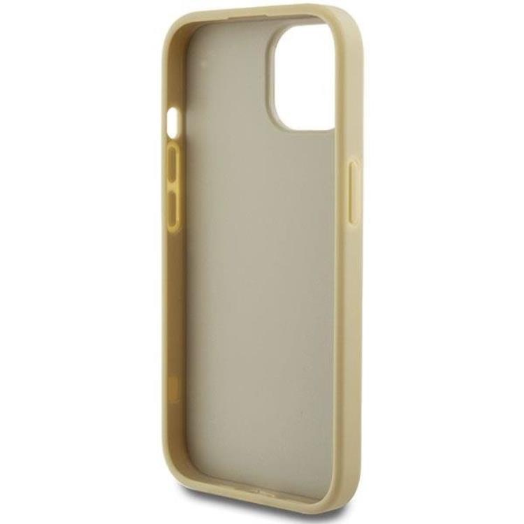 Guess Guess Mobilskal till iPhone 15 Glitter Script Big - Guld