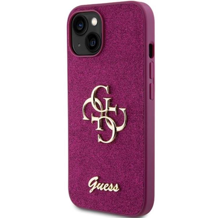 Guess Guess iPhone 15 Mobilskal Glitter Script Big - Lila