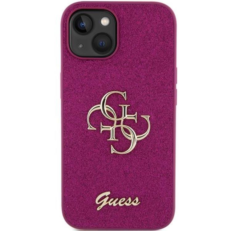 Guess Guess iPhone 15 Mobilskal Glitter Script Big - Lila